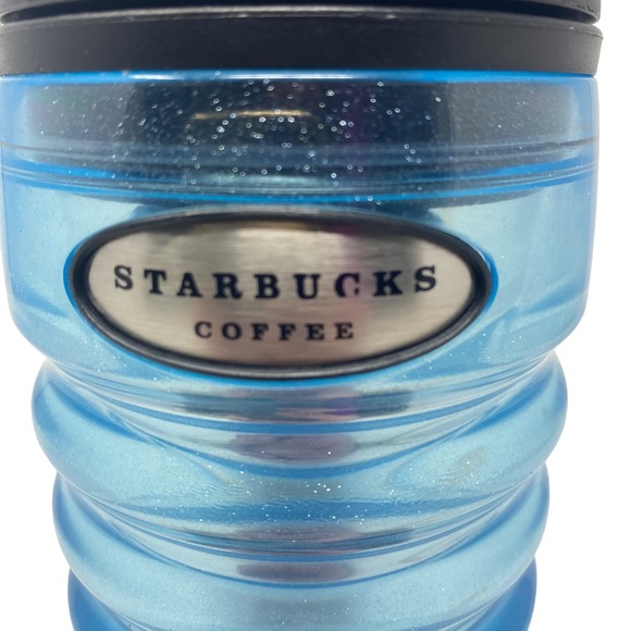 Starbucks Light Blue Glitter Shimmer Travel Tumbler Mug - 16 oz - Picture 4 of 10